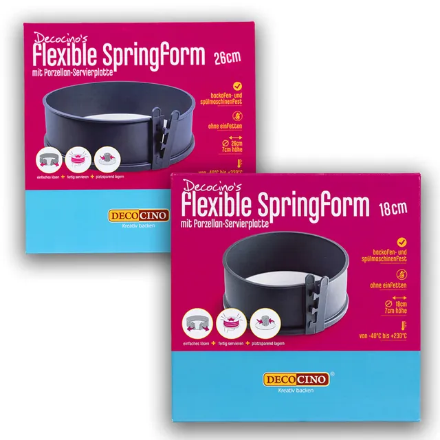 decocino-set-2-flexible-springformen-mit-porzellan-servierplatte-26cm-18cm image 1