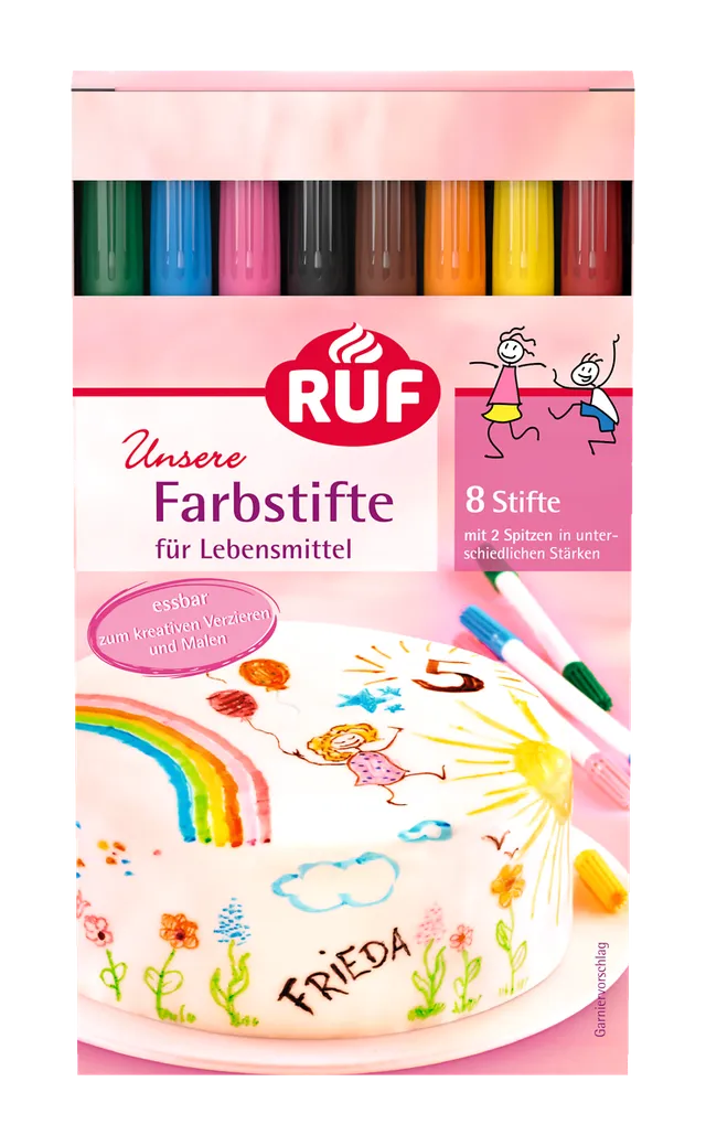 ruf-lebensmittel-farbstifte-8-farben-mit-doppelspitze image 1