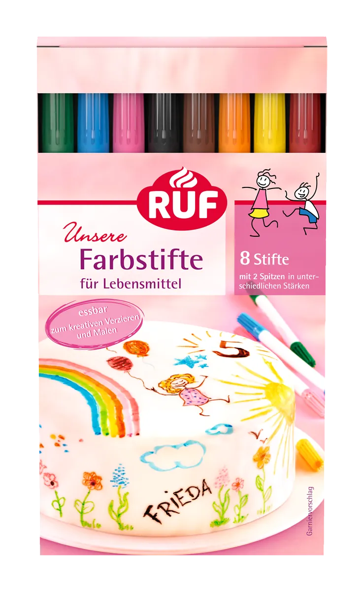 ruf-lebensmittel-farbstifte-8-farben-mit-doppelspitze image 1
