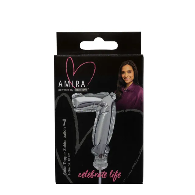 decocino-zahlenballon-7-silber-by-amira-cake-topper image 1