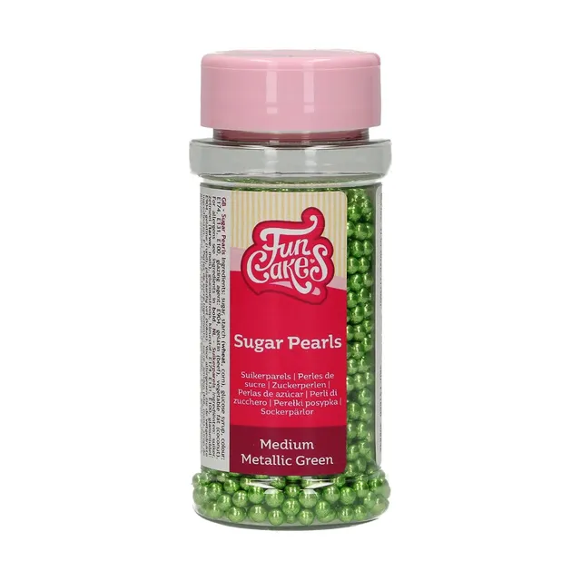 funcakes-sugar-pearls-metallic-gr-n-zuckerperlen-80-g image 1