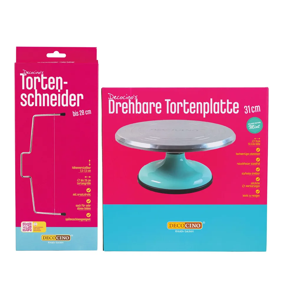 decocino-set-drehbare-tortenplatte-und-tortenschneider image 1