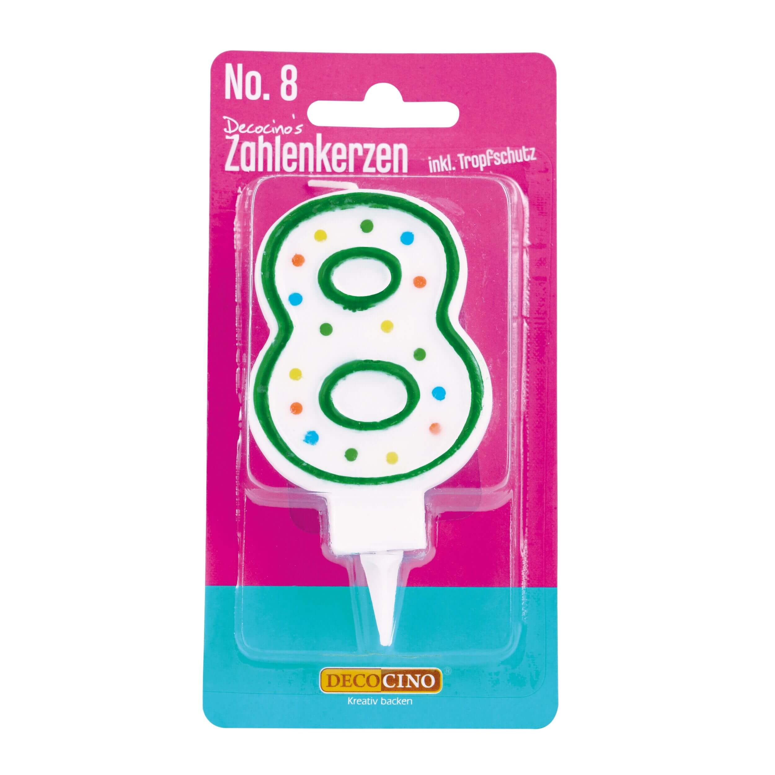 decocino-zahlenkerze-8-geburtstagskerze-mit-punkte-design image 1