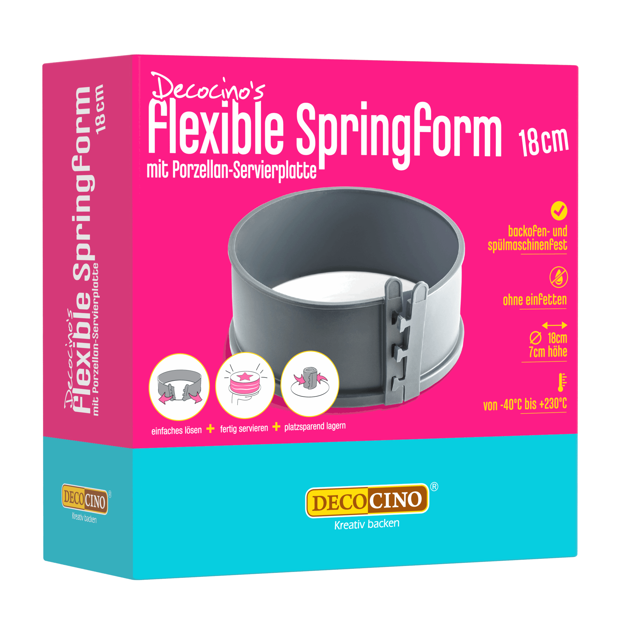 decocino-flexible-springform-mit-porzellan-servierplatte-18-cm image 1