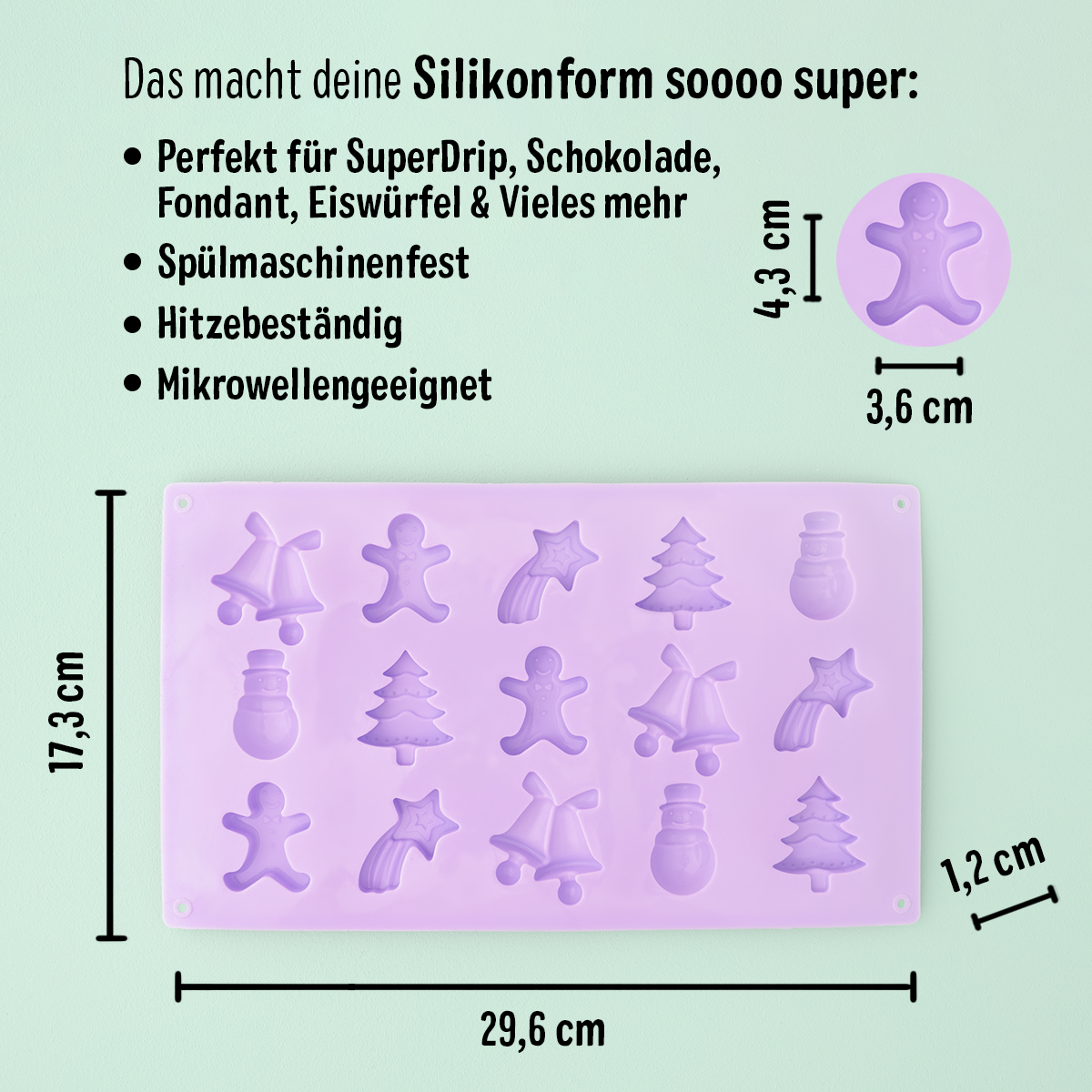 super-streusel-silikonform-advent-backform-f-r-superdrip-figuren image 4