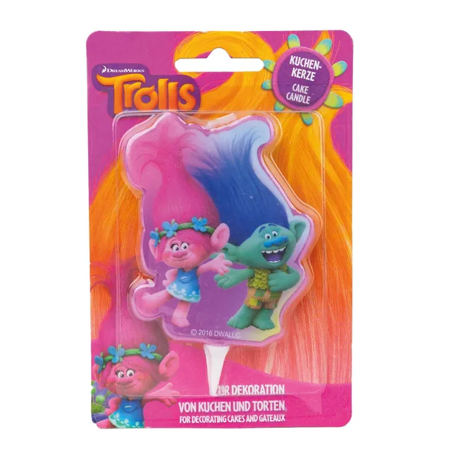 decocino-kuchenkerze-trolls-geburtstagskerze-mit-kunststoffpieker image 1