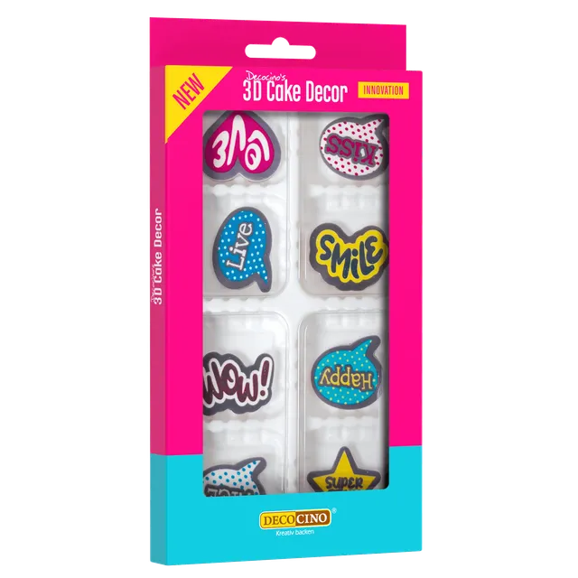 decocino-3d-cake-decor-pop-art-8-st-ck-comic-zuckerdekor-sprechblasen image 1