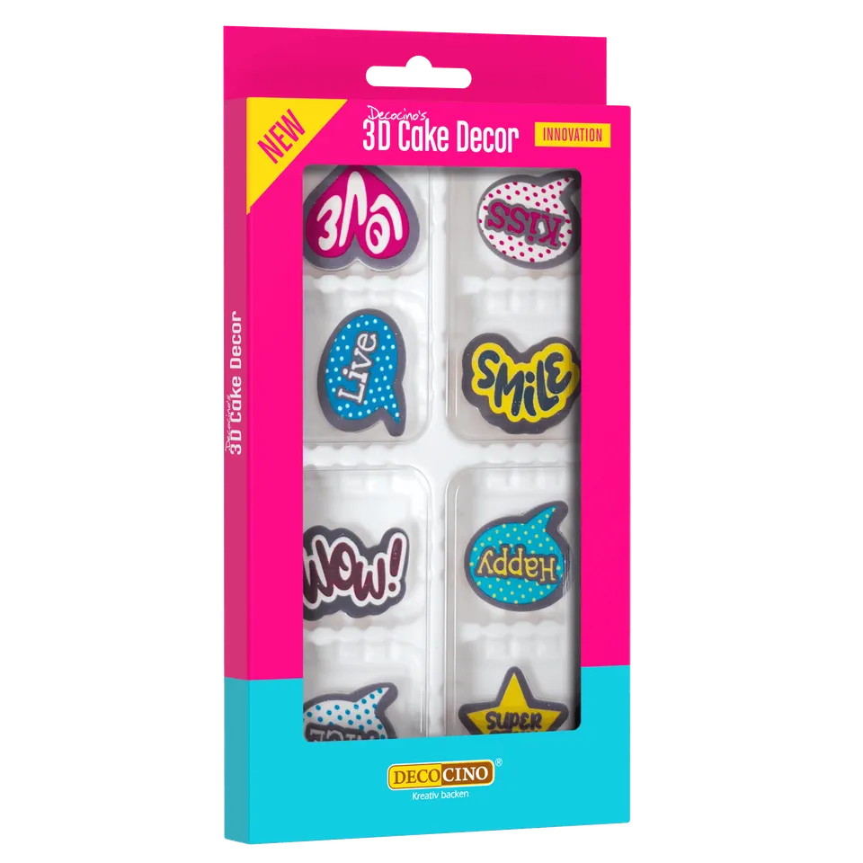 decocino-3d-cake-decor-pop-art-8-st-ck-comic-zuckerdekor-sprechblasen image 1