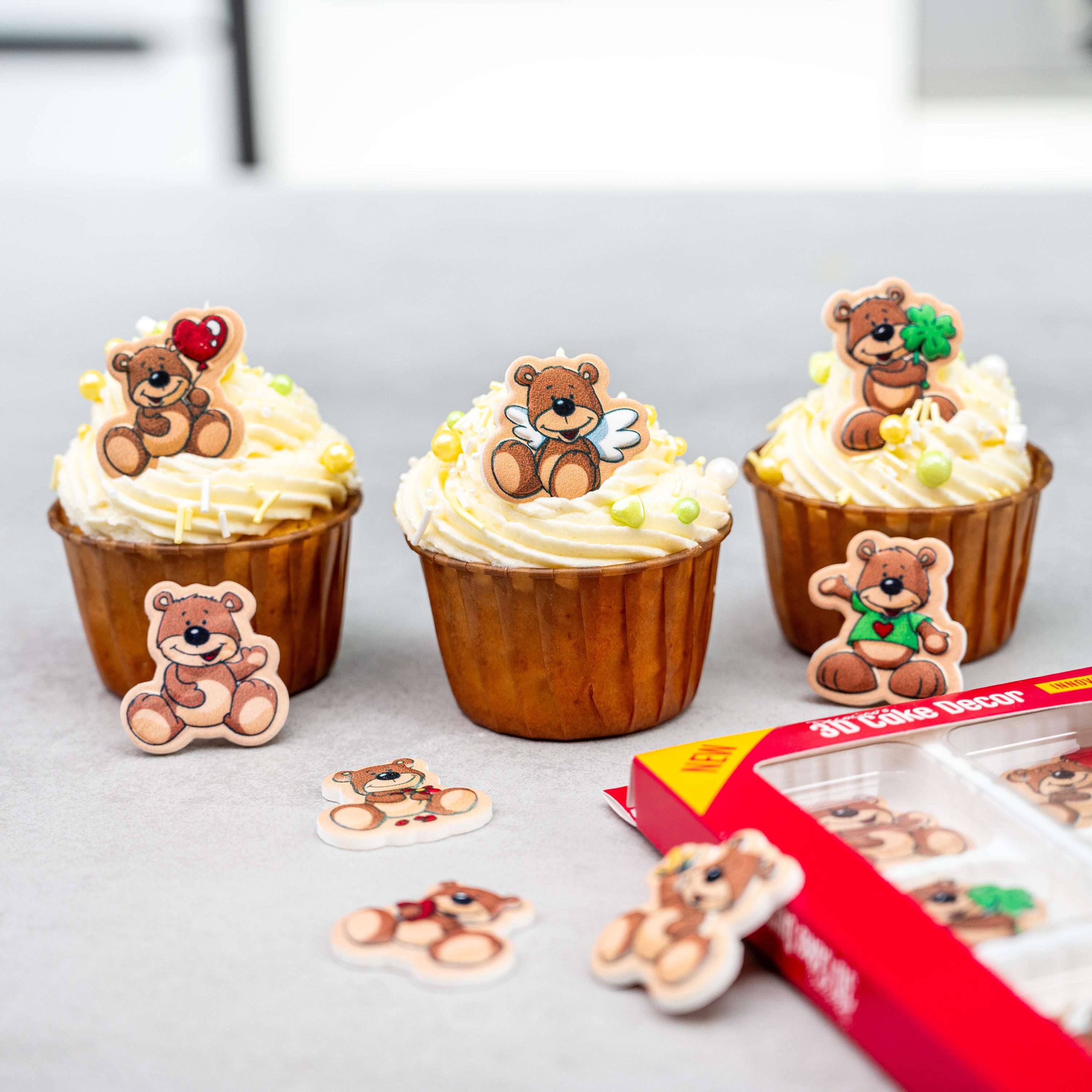 decocino-3d-cake-decor-b-rchen-8-st-ck-zuckerdekor-teddy image 2