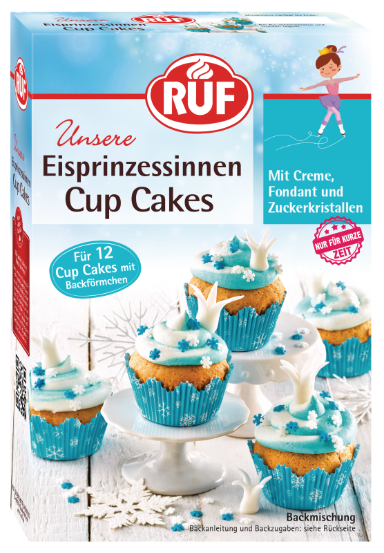 ruf-eisprinzessinnen-cup-cakes-backmischung-hellblau-wei-mit-deko image 1