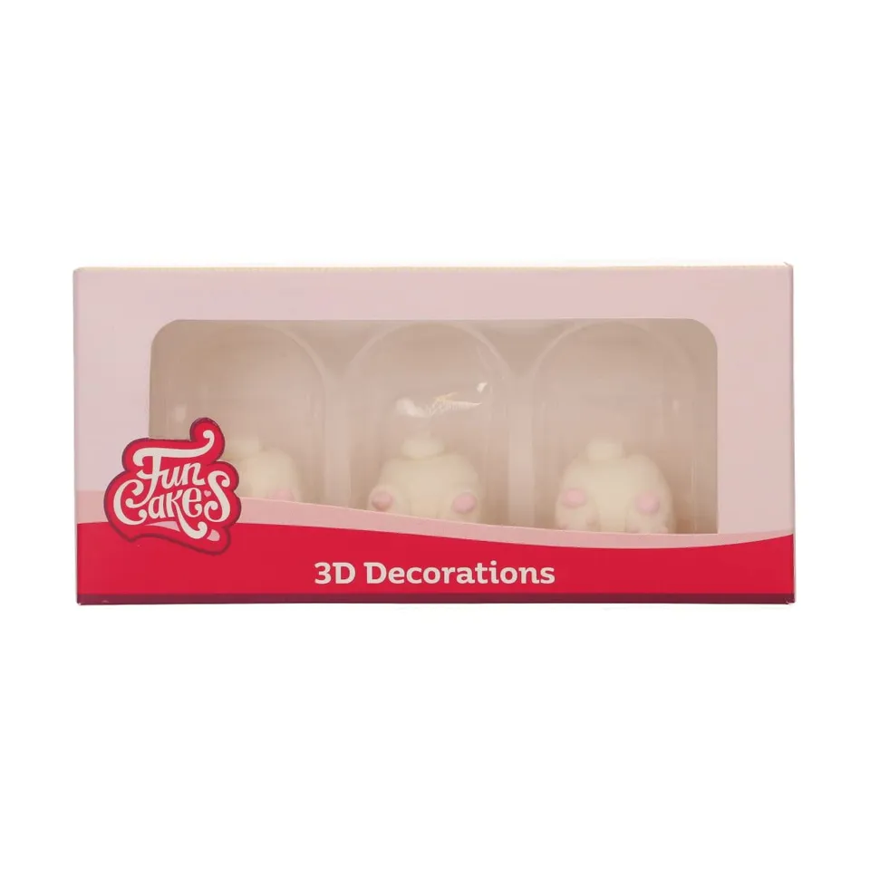 funcakes-sugar-decorations-zuckerfiguren-3d-bunny-butts-hasenhinterteile-3-st-ck image 1
