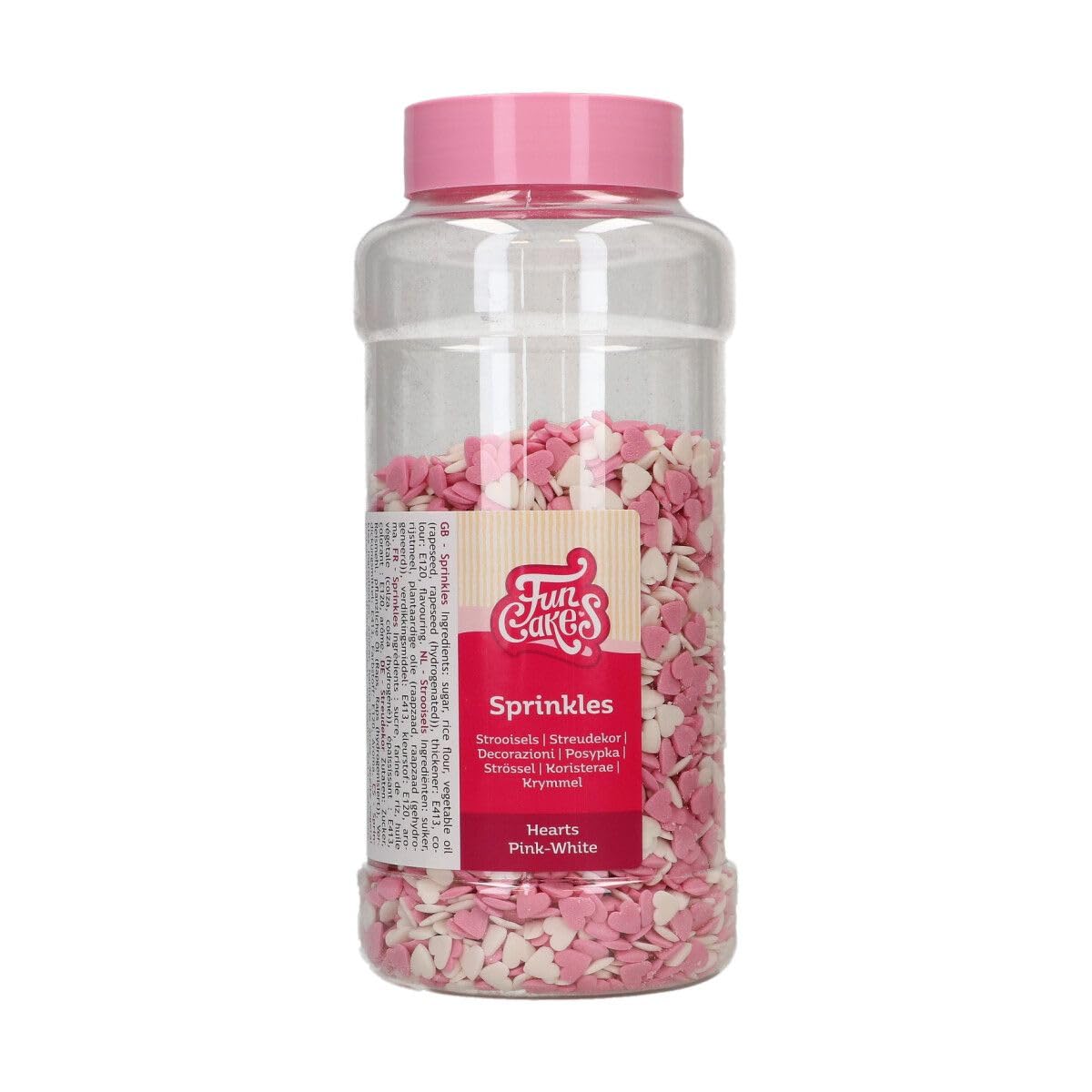 funcakes-sprinkles-zuckerstreusel-hearts-pink-white-450-g image 1