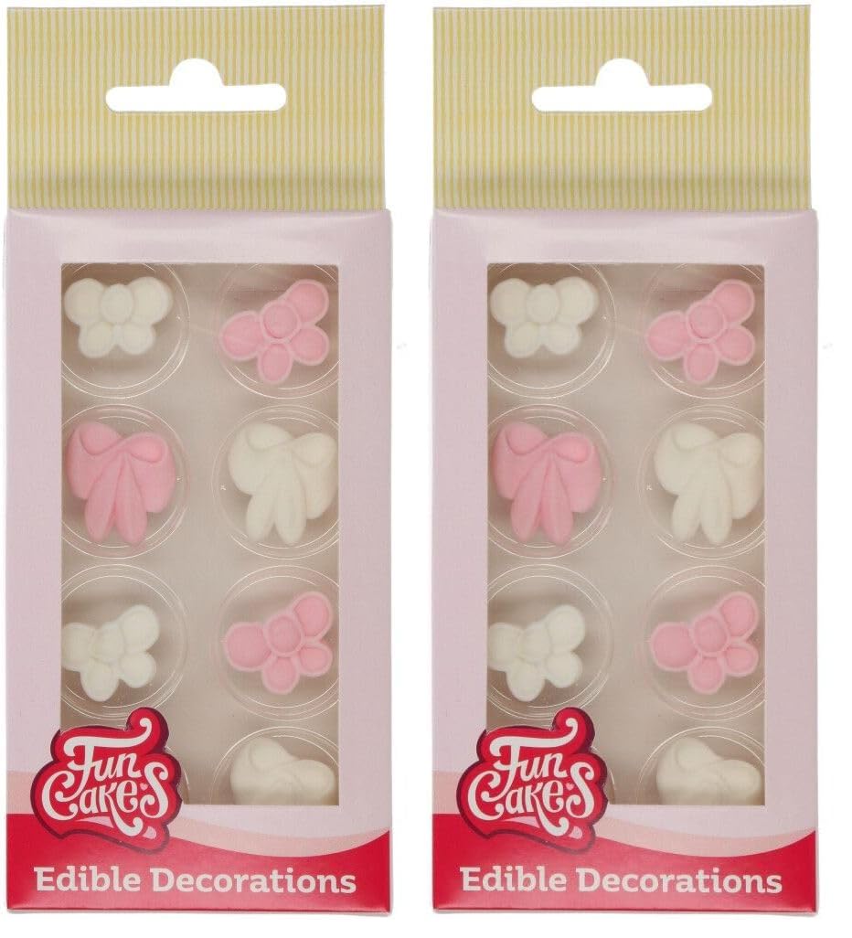 funcakes-zuckerdekoration-schleifen-wei-rosa-8-st-ck image 3