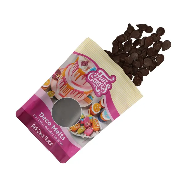 funcakes-deco-melts-dark-choco-zartbitter-schokodrops-250-g image 1