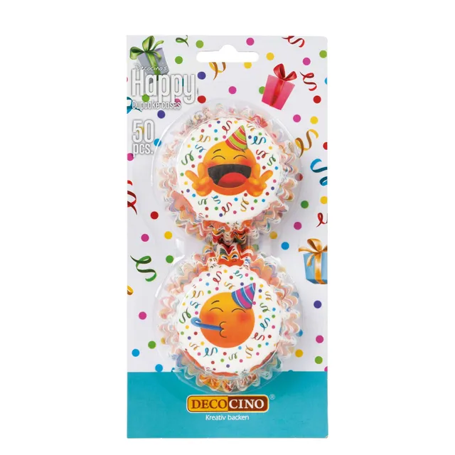 decocino-muffinf-rmchen-happy-50-stck-lachgesicht-cupcakef-rmchen image 1