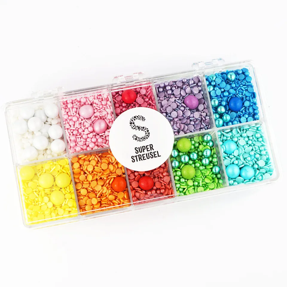 super-streusel-superbox-regenbogen-10-einfarbige-streusel-mixe image 1