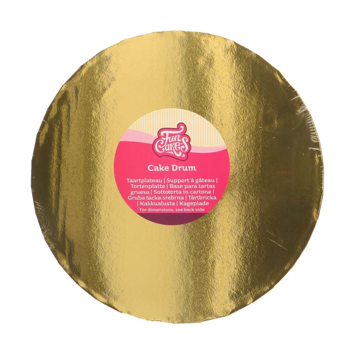 funcakes-cake-drum-rund-gold-tortenunterlage-25-cm image 1
