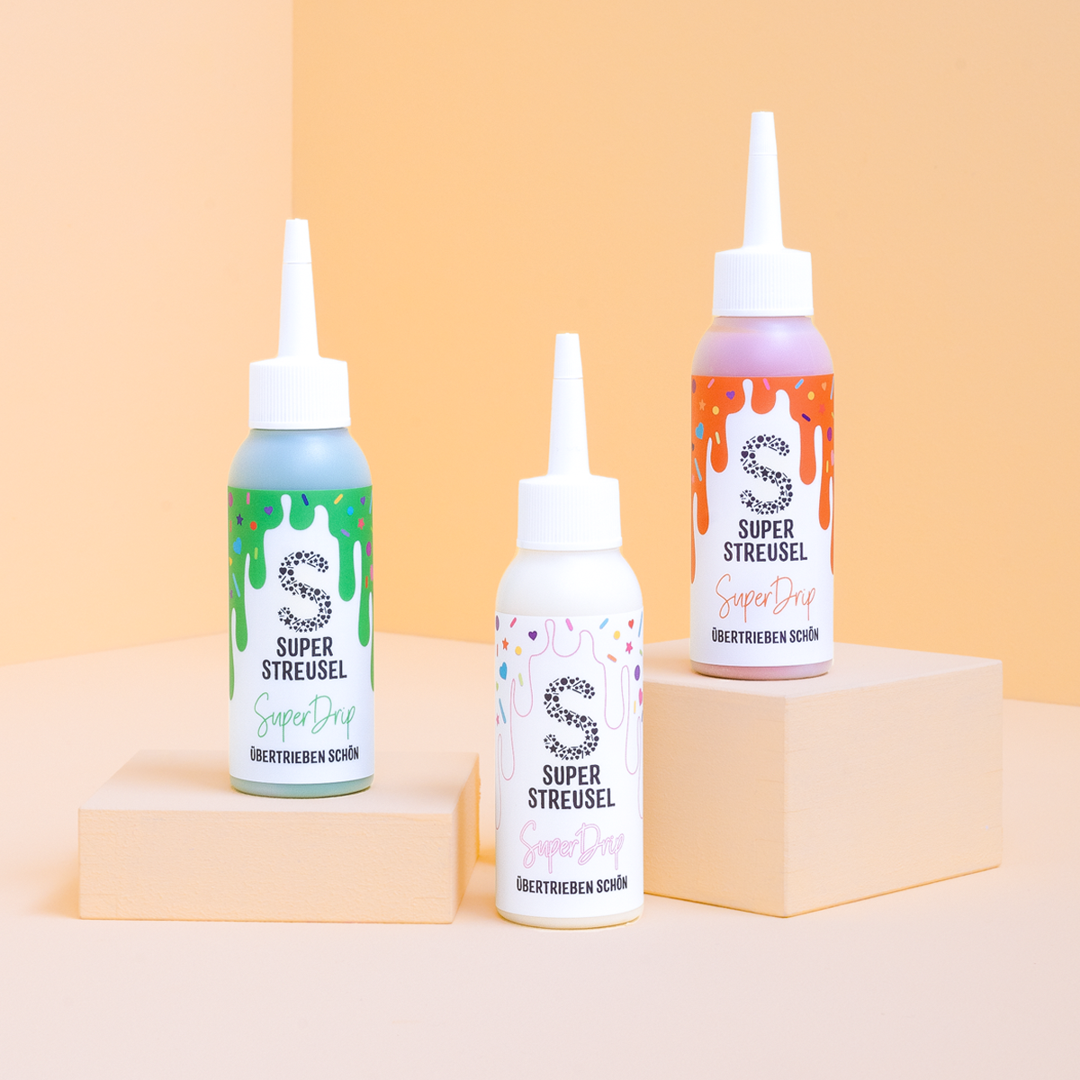 super-streusel-superdrip-fr-hlingsset-orange-gr-n-wei-3er-set-kuchenglasur-in-de image 1