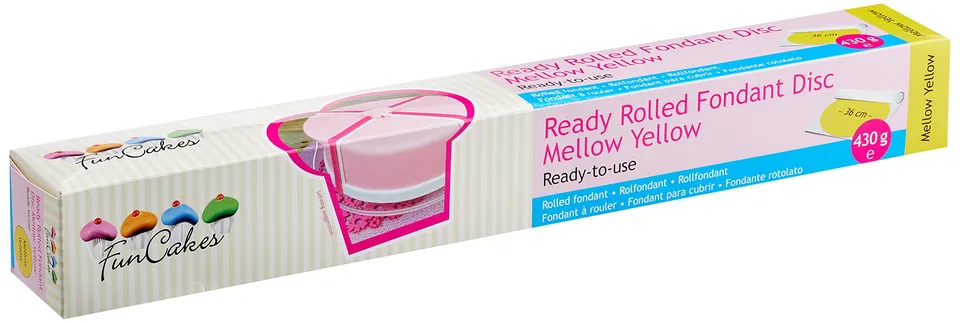 funcakes-ready-rolled-fondant-disc-mellow-yellow-430-g-36-cm image 1