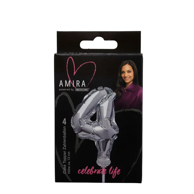 decocino-zahlenballon-4-silber-by-amira-cake-topper-zahl-f-r-geburtstagstorte image 1
