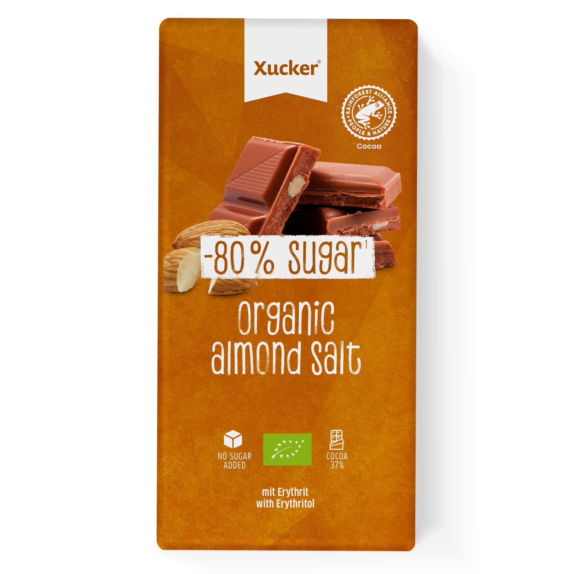 xucker-bio-schokolade-ohne-zucker-mandel-meersalz-100-g image 1