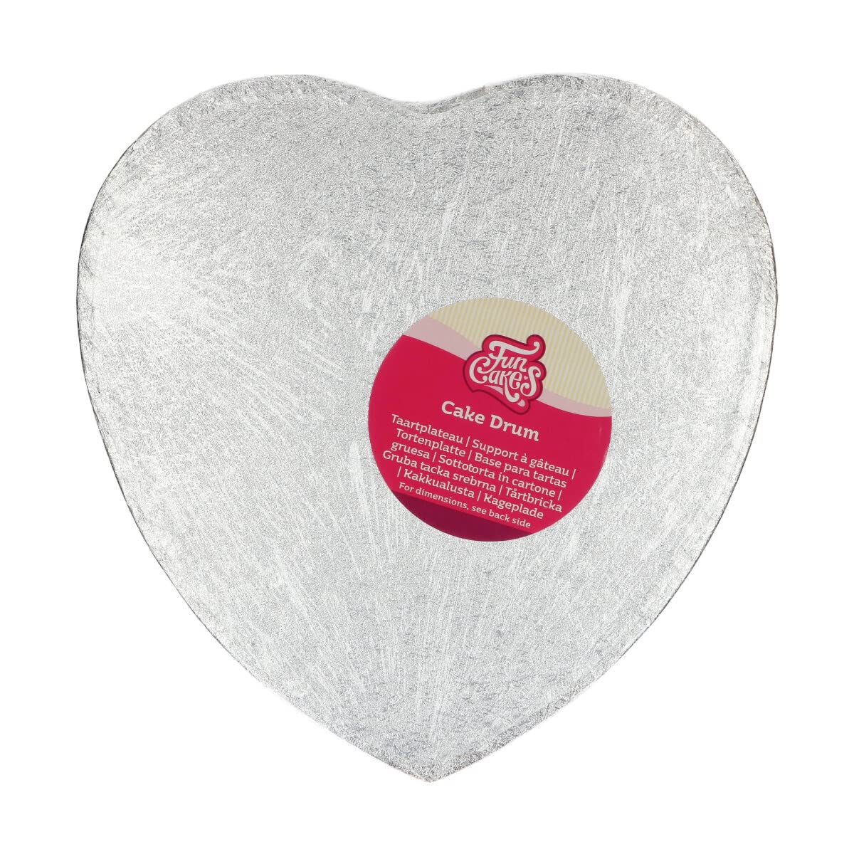 funcakes-cake-drum-herz-silber-27-5-cm-stabile-tortenunterlage-12-mm image 1