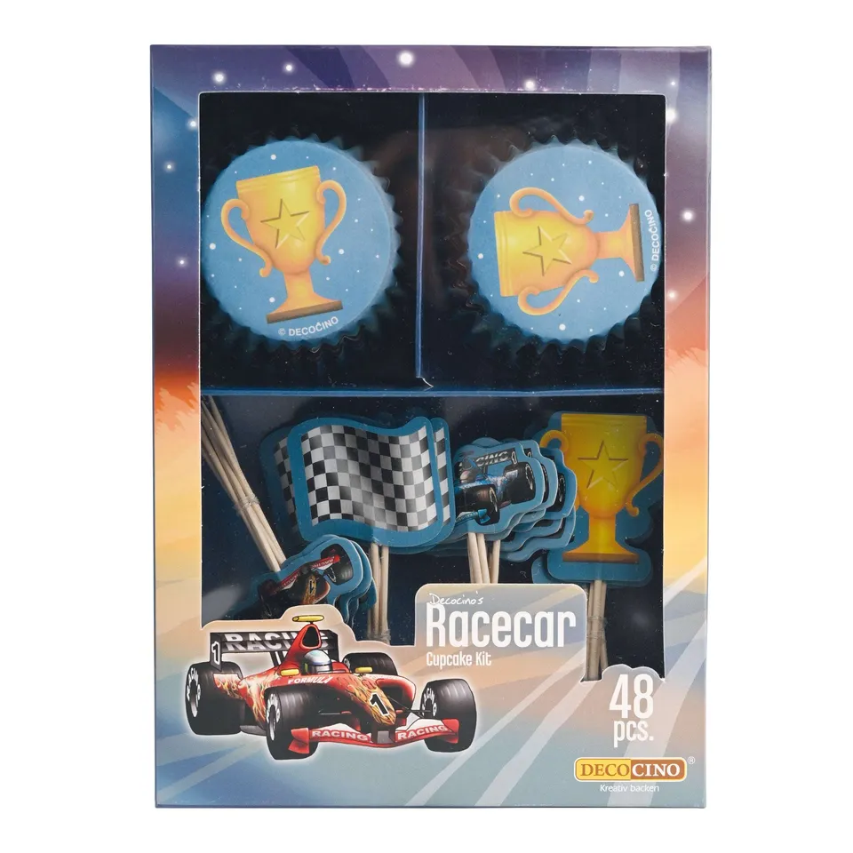 decocino-muffin-set-racecar-48-teilig-rennauto image 1