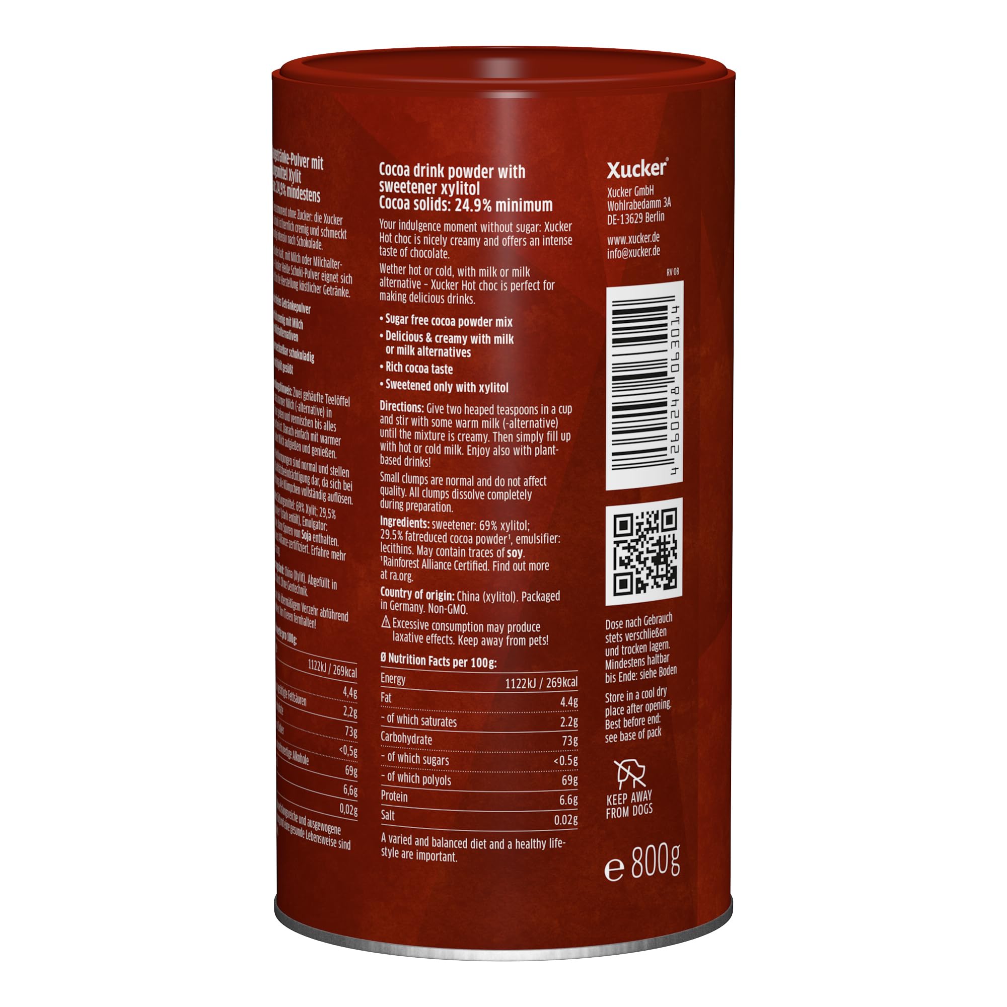 xucker-hei-e-schoki-ohne-zucker-800-g-trinkschokolade-mit-xylit image 3