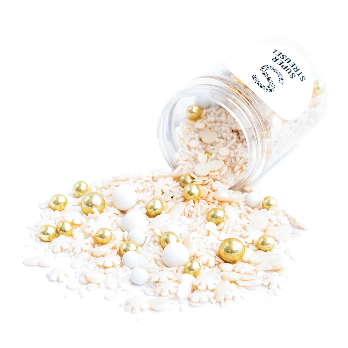 super-streusel-wei-eweihnacht-streuselmix-wei-gold-winter-mix-mit-schneeflocken image 3