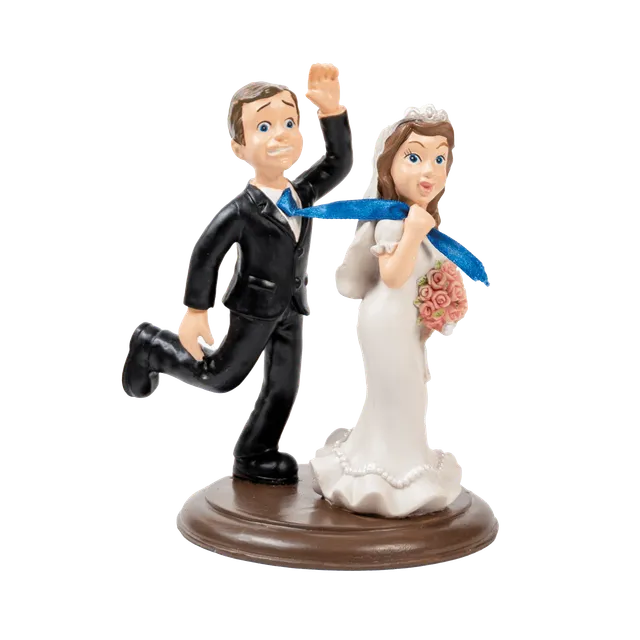 decocino-tortenfigur-brautpaar-mit-der-krawatte-eingefangen-15-cm image 1
