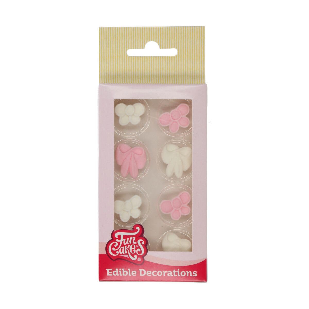 funcakes-zuckerdekoration-schleifen-wei-rosa-8-st-ck image 1