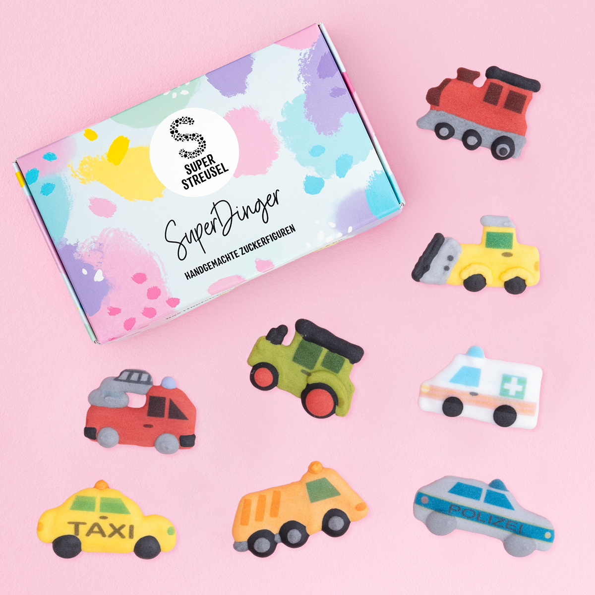 super-streusel-superdinger-fahrzeugfamilie-zuckerfiguren-autoset image 1