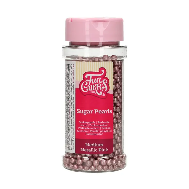 funcakes-sugar-pearls-zuckerstreusel-metallic-rosa-80-g image 1