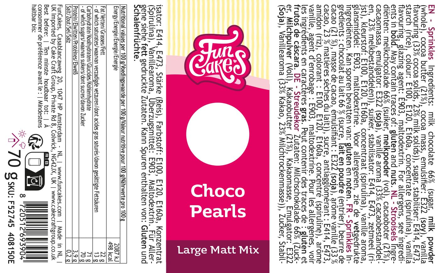 funcakes-choco-pearls-large-matt-mix-schokokugeln-155-g image 2