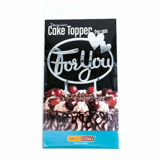 decocino-cake-topper-for-you-tortenstecker-aus-acryl-in-spiegel-silber image 1