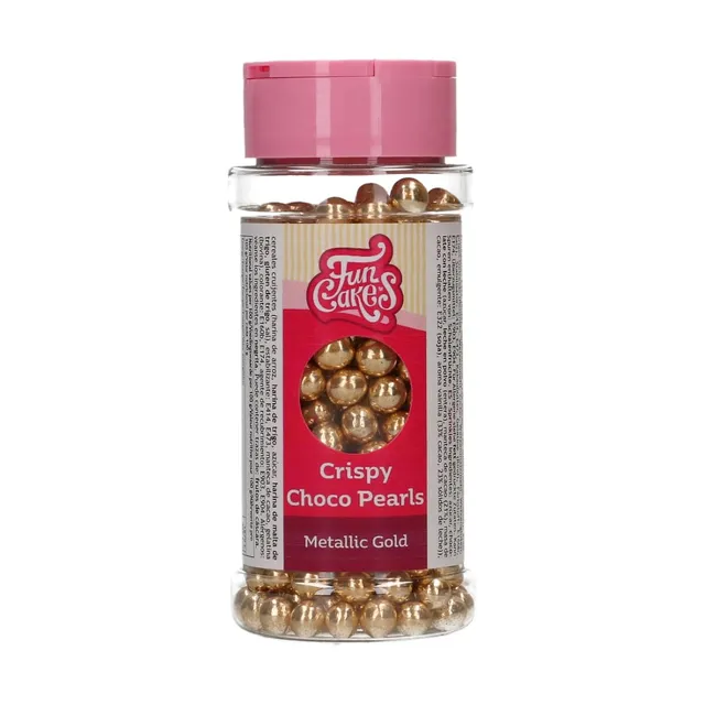 funcakes-choco-pearls-schokokugeln-metallicgold-60-g image 1