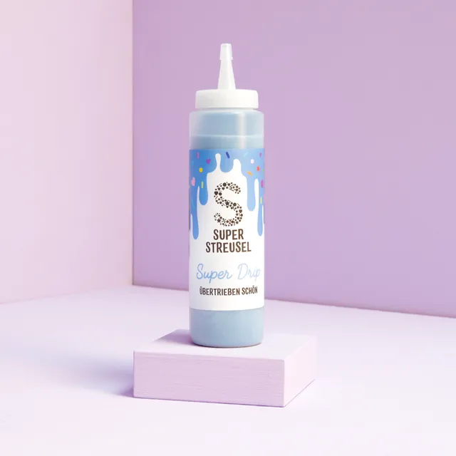 super-streusel-superdrip-himmelblau-kuchenglasur-in-der-flasche-vanille-schoko image 1