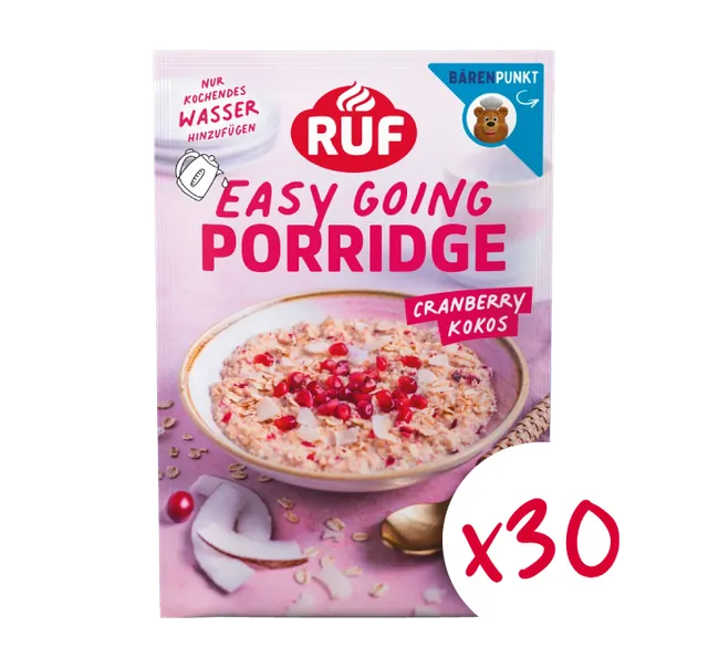 ruf-monats-vorrat-porridge-cranberry-kokos-to-go-30-x-60-g image 1