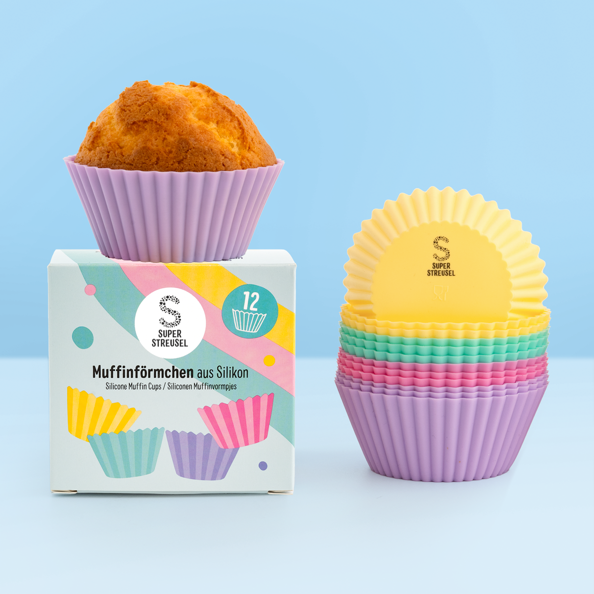 super-streusel-muffin-und-cupcakef-rmchen-silikon-12er-bunt image 4