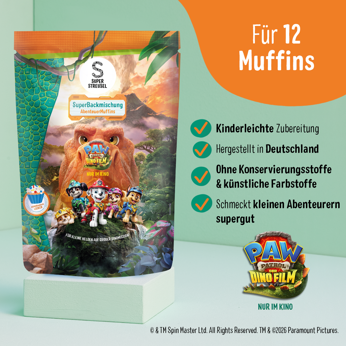 super-streusel-paw-patrol-der-dino-film-superbackmischung-abenteuer-muffins image 2
