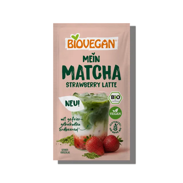 biovegan-matcha-strawberry-latte-matcha-mix-mit-erdbeere-f-r-sommer-drinks image 1