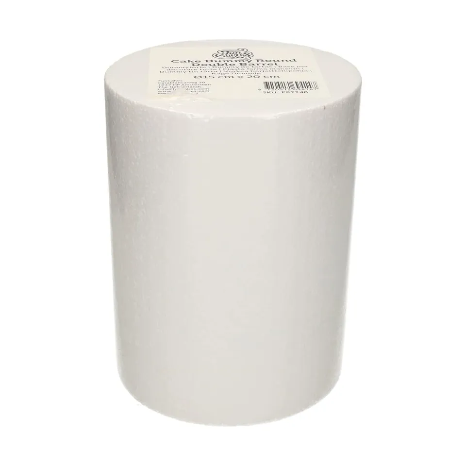 funcakes-cake-dummy-rund-double-barrel-styropor-torte-15-x-20-cm image 1