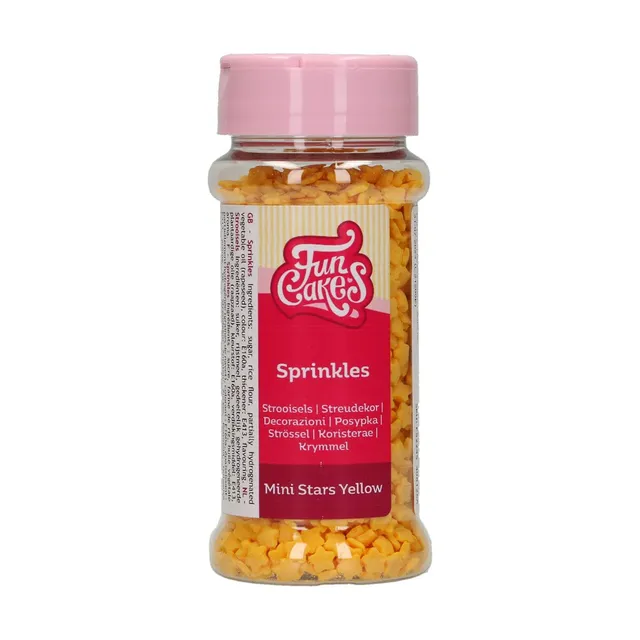 funcakes-sprinkles-zuckerstreusel-mini-stars-yellow-60g image 1