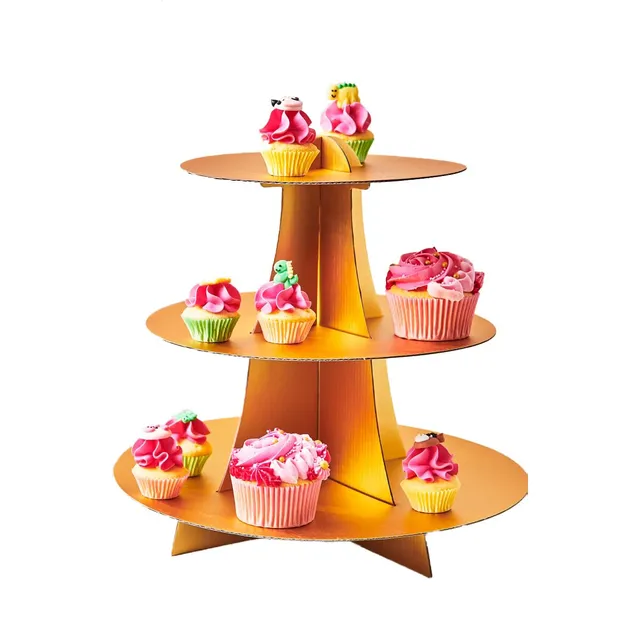 funcakes-cupcake-stand-3-tier-tortenst-nder-3-etagen-gold image 1
