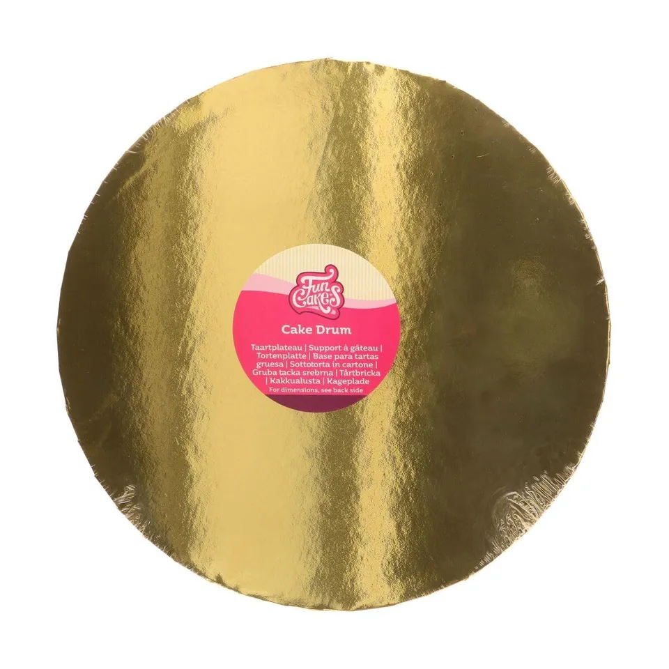 funcakes-cake-drum-round-tortenunterlage-gold-33-cm image 1