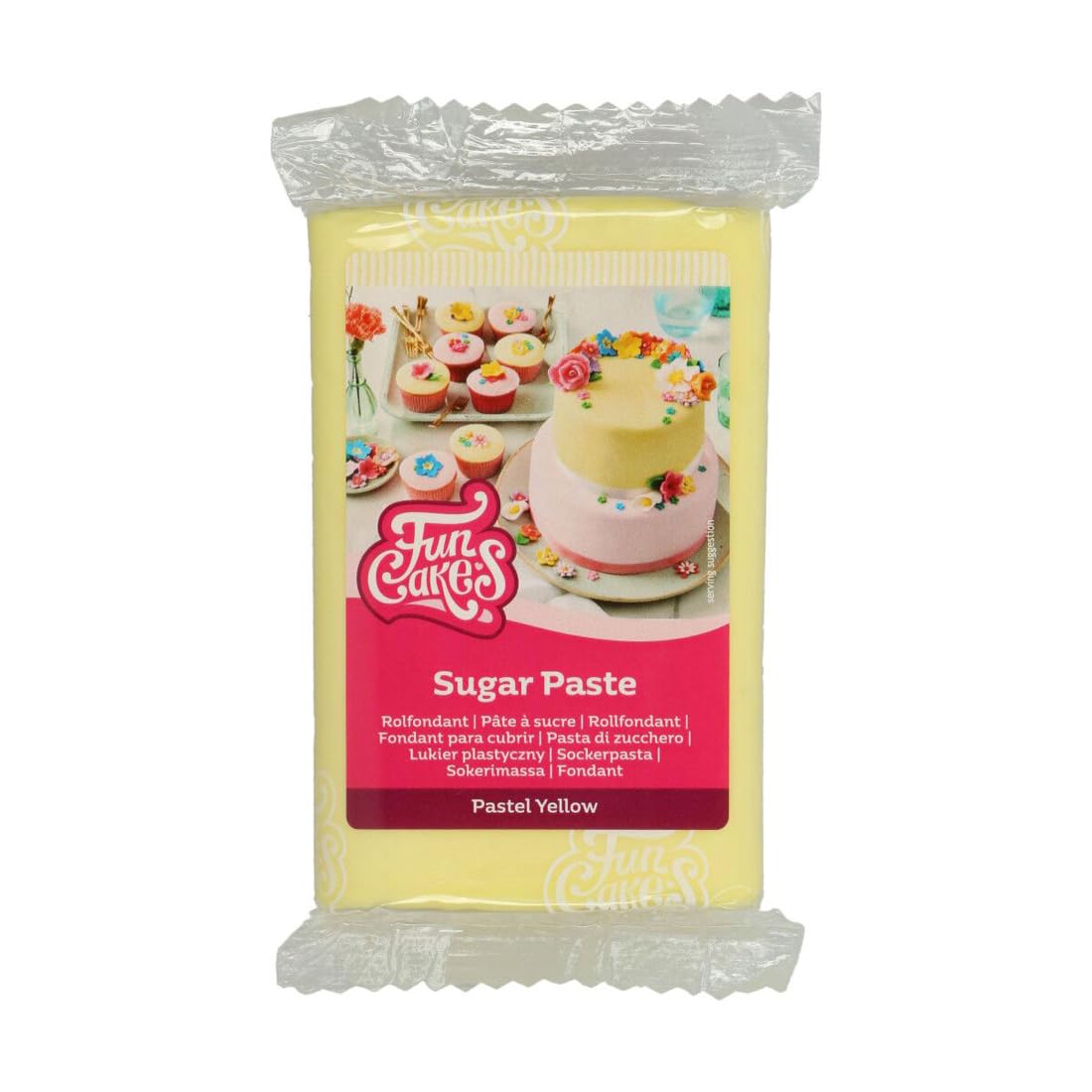 funcakes-sugar-paste-pastel-yellow-rollfondant-vanille-250-g image 1