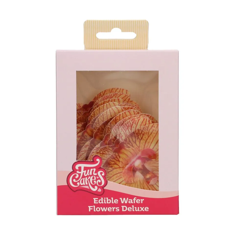 funcakes-edible-wafer-flowers-orchid-goldbrown-essbare-blumen-10-st-ck image 1