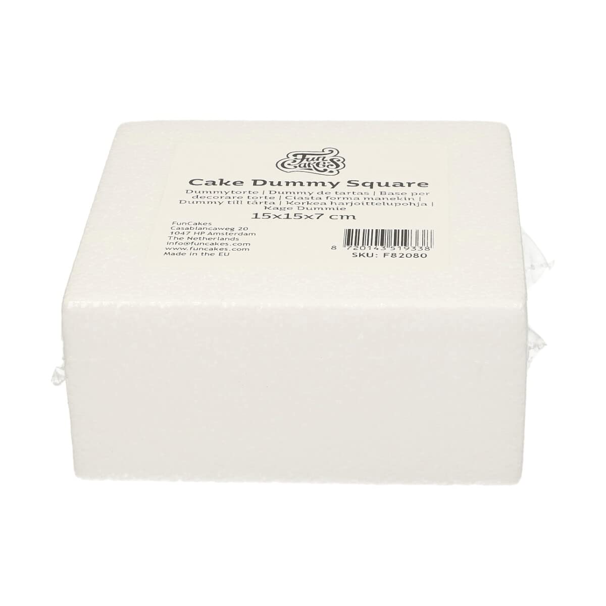 funcakes-cake-dummy-square-styropor-torte-15x15x7-cm image 1