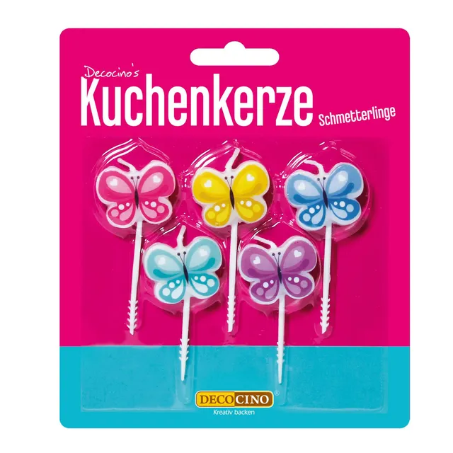 decocino-kuchenkerze-schmetterlinge-kuchendeko-5-st-ck image 1