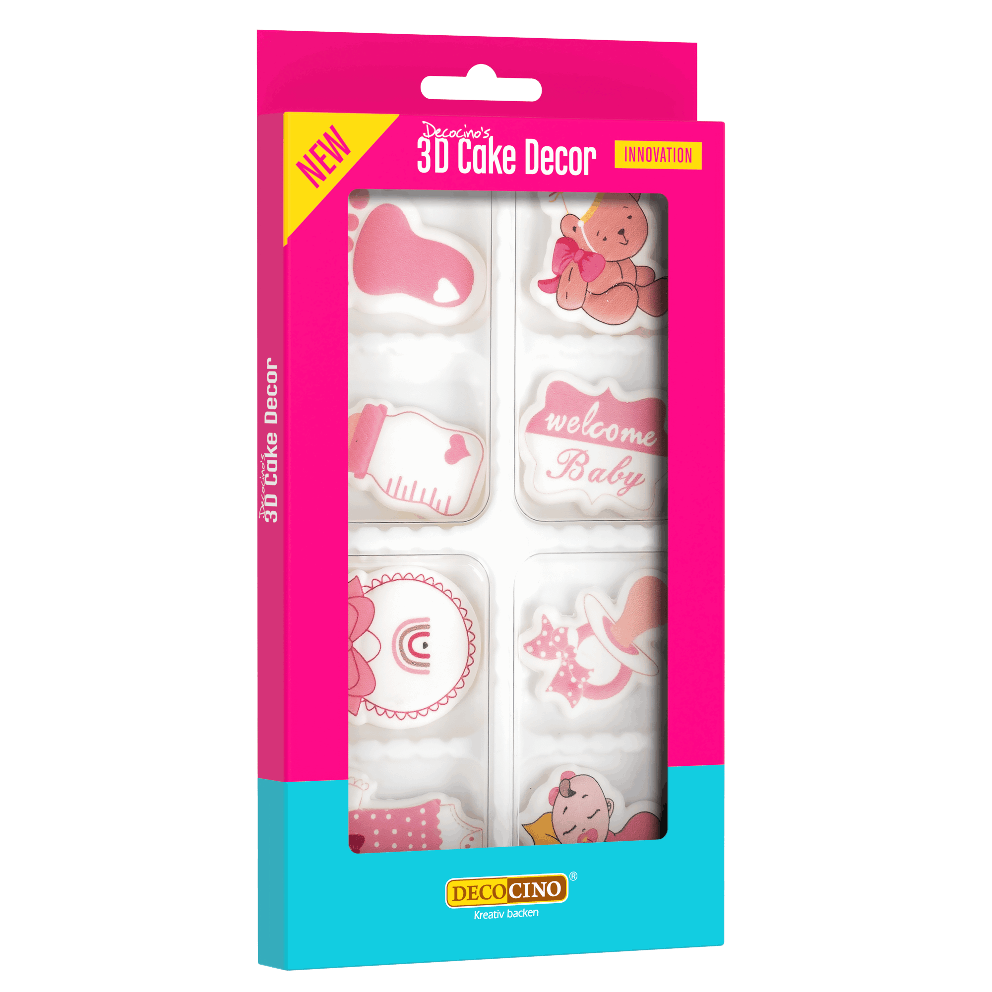 decocino-3d-cake-decor-baby-rosa-8-st-ck-zuckerdekor-f-r-babyparty-taufe image 1